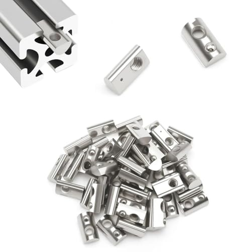 LINTRA 50 Stück Nutensteine M6 Nut 8 T mit Kugel, 30-Serie M6 Kohlenstoffstahl Nutstein, Nutenstein, für Aluprofil C Profil 3D Drucker CNC Europanorm