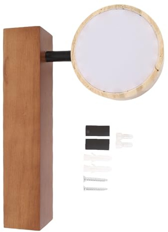 Kuuleyn Lampada da parete in pietra rotante, lampada da lettura al comodino, parete in legno massiccio, rotazione leggera a led Light Light Affiliazione condulata per camera da (Walnut Color)