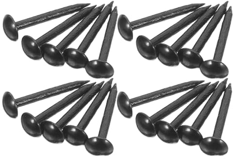 OUNONA 200 Pièces Clous de Tapissier à Tête Ronde Résistants pour Meubles et Murs Clous Décoratifs Noirs pour Canapé et Usage Domestique ou Commercial
