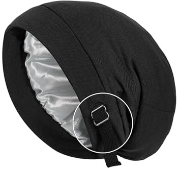 Fokroin Bonnet Unisexe décontracté pour Dormir, Bonnet de Protection des Cheveux en Soie, Bonnet tricoté doublé de Soie pour Hommes et Femmes