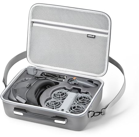 STARTRC Neo 2 glasögon N3-väska, bärbar PU-axelväska/handväska för DJI Neo 2 drönare och batteritillbehör