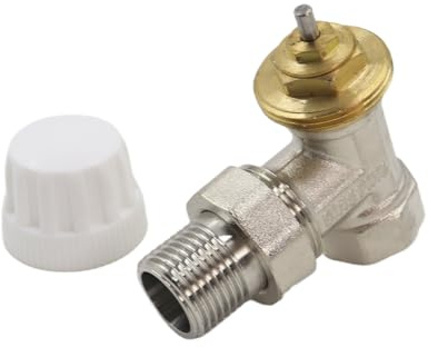 Gutol Robinet thermostatique en Laiton G1/2 – Raccord de Retour 1/2, vanne de Passage de radiateur pour systèmes de radiateurs