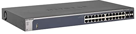 Switch entièrement manageable NETGEAR 26 ports Gigabit Ethernet (GSM7224) - avec 4 ports SFP 1 Gigabit, bureau/en rack, protection à vie ProSAFE, série M4100