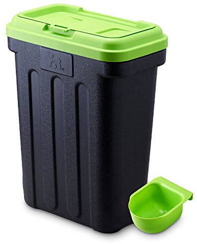 Maelson Dry Box 15, Vorratsbehälter für Trockenfutter - Grün/Schwarz, für ca. 15 kg Futter