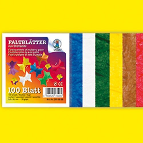 Ursus 2936899 - Faltblätter Strohseide 9,5x9,5cm 100 Blatt farbig sortiert