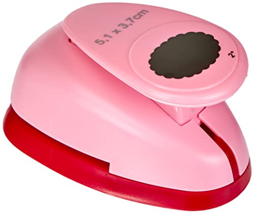 efco 1794032 Stanzer XL, Oval gezahnt Motivstanzer, Metall, rosa, 12,5 x 8 x 7 cm