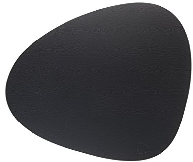 2 Leder Tischsets LIND DNA Platzset tableMAT curve L 37 x 44 cm black/Bull