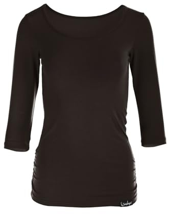 WINSHAPE Damen Ws4 3/4-arm Shirt, Schwarz, XL EU