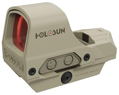 Holosun Elite HS510C-GR-FDE Offenes Reflexvisier Grünpunkt Visier + wechselbarem 2MOA Punkt, 65MOA Kreis Absehen Solarzelle, FDE, Picatinny Schiene Jagd Softair Tactical - 70133240