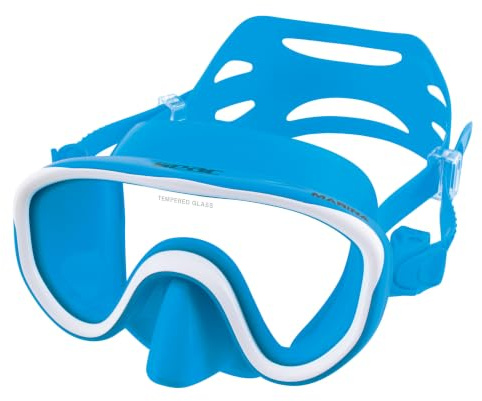 SEAC Marina, Maschera da Snorkeling in Silicone per Bambini, Azzurro