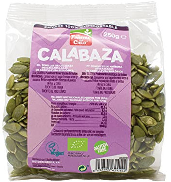 La Finestra Sul Cielo Semillas de Calabaza Peladas Bio, Envase Compostable, 250g