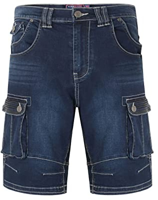 KAM Big & Tall Dark Cargo Denim Shorts - Men's