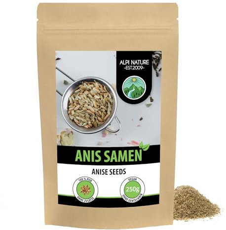 Alpi Nature Aniseed Whole 250g 8.8 oz, Whole Anise Seeds for Aniseed Tea, Anise Tea and Cooking