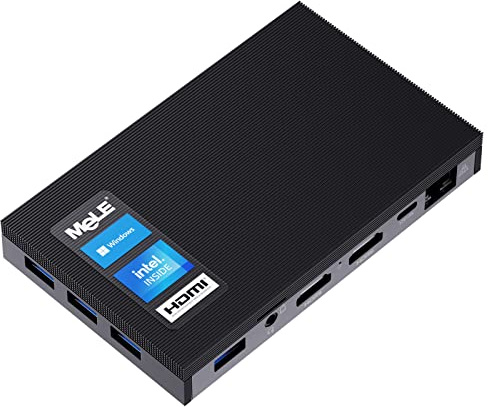 MeLE Quieter 2Q Fläktlös Mini-PC, J4125 8GB 256GB, Dubbel HDMI, Gigabit | Celeron J4125 upp till 2.7GHz, 8GB RAM, 256GB lagring, dubbel HDMI 4K, gigabitnätverk, PXE/iPXE, olåst BIOS, Wi-Fi, VESA