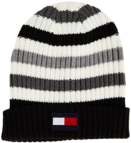 Tommy Hilfiger Cappello da Uomo a Costine, Grigio Melange a Righe, Taglia Unica