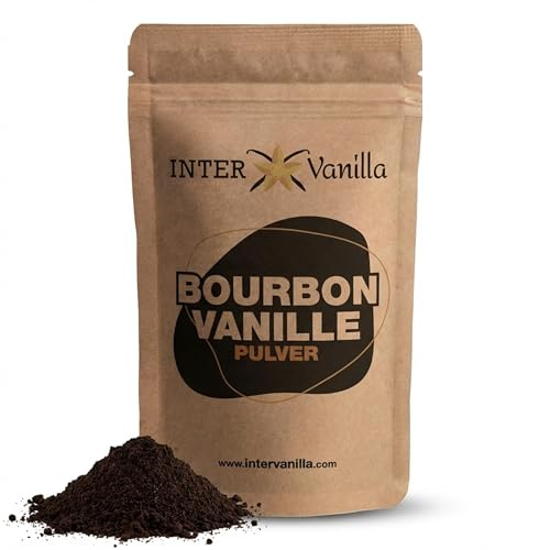 InterVanilla Bourbon Vanillepulver 50g, Vanille gemahlen aus echter Bourbonvanille. Vanilla Powder aus Madagaskar ohne Zusätze