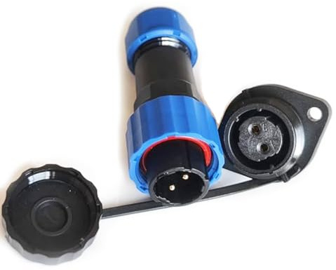 Elecbee Connettore aeronautica SP17 2 poli, IP68 2 Pin Impermeabile spina maschio e presa femmina Circolare connettori In Line Tipo SP17 2 Pin Connettore per lampade esterne 380V 10A