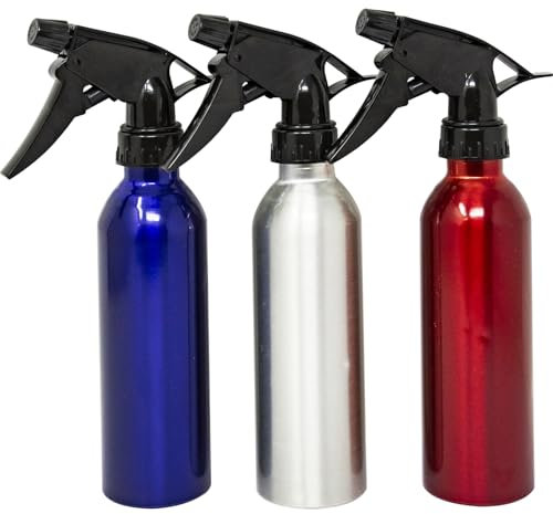 Set Of 2 Water Spray Bottle - 300ml Mist Sprayers Ideal For Hairdressers & Salons, Cosmetic | Aluminium Multi Use Bottles | Refillable & Reusable, Long Lasting