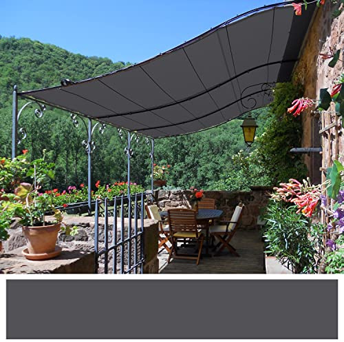 Toile, bâche pergola 4 x 3 m - Tissu PVC étanche 640 g/m² Coloris Gris foncé - Imperméable, Anti-UV et très résistante