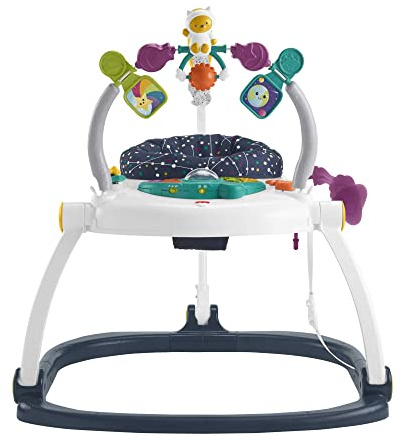 Fisher-Price Jumperoo Baby Bouncer and Activity Center with Lights and Sounds, Astro Kitty SpaceSaver, HPH46