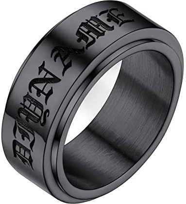 PROSTEEL Anillo Dedo Gordo Mujer, Regalos Novia Anillo Anti Estres, Anillo Boda Pareja, Negro