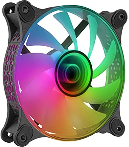 Mars Gaming MF-3D Nero, Ventola ARGB 360° 12cm, Specchio Infinito 3D, Sistema Anti-Vibrazioni, Ultra-Silenzioso, Compatibilità Completa