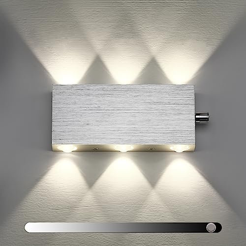 Lightess Lamparas de pared LED Aplique Interior Regulable Moderno Aluminum LED Luz de Pared para Dormitorio, Pasillo, Sala de Estar, Escaleras, KTV, Blanco