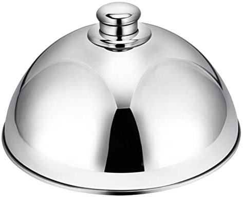 Dirfuny Burger Dome - Cocina (Acero Inoxidable, 32 cm, para fundir Queso en Hamburguesas, Pizza, con asa, Tapa para cocinar al Vapor para bistec, Hamburguesas con Queso