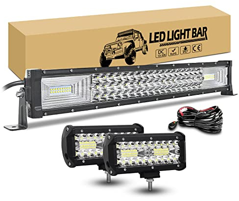 RIGIDON Lightbar Gebogen 56 cm 270W mit 12V Kabelbaum, Auto Scheinwerfer