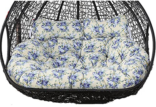 Hängekorb-Stuhlkissen, Eierstuhl-Kissen, doppelter Eierstuhl-Kissen-Ersatz, hängender Eierstuhl-Schaukel-Loungesessel, weiches, tiefes Kissen, rutschfeste Outdoor-2-Sitzer-Schaukelstuhl-Auflage mit Bä