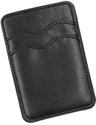 Alnicov - Tarjetero Adhesivo de Cuero para teléfono con Bloqueo RFID, Fundas para Tarjetas de crédito, Pegatina para Funda de teléfono (Negro)