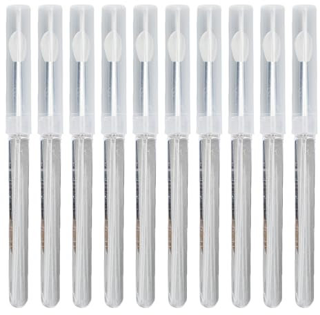 10 Piezas de Palo de Silicona para Arte de Uñas, Pinceles Reutilizables para Arte de Uñas, Palos Aplicadores de Pigmento en Polvo de Espejo con Brillo Cromado con Cubierta