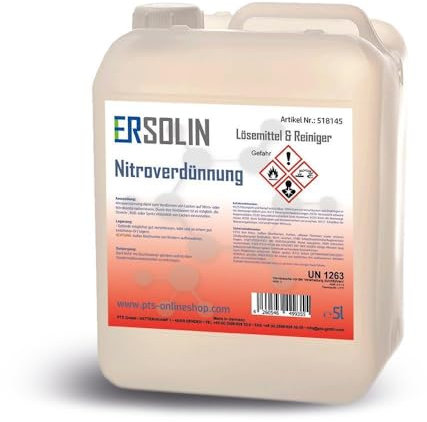 Diluizione nitro 5 l, diluente per vernice, diluente per il lavaggio anche in 1 l, 3 l, 10 l