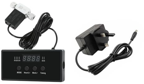 Aquarium CO2 Solenoid Valve,DC 12V Dual CO2 System Regulator w/Timing Controller for Aquarium Fish Tank Water Plant Grass Grow