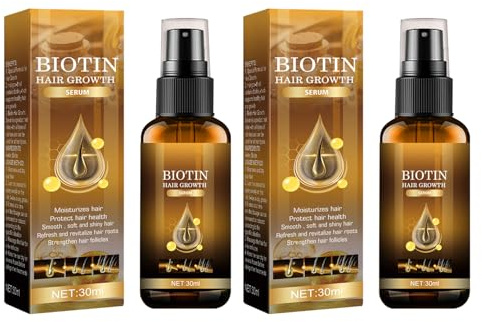2 st serum för hårväxt, hårväxtserum med biotin, hårväxt, hårväxt, anti-fallande hår för kvinnor och män, främja tjockare hårväxt