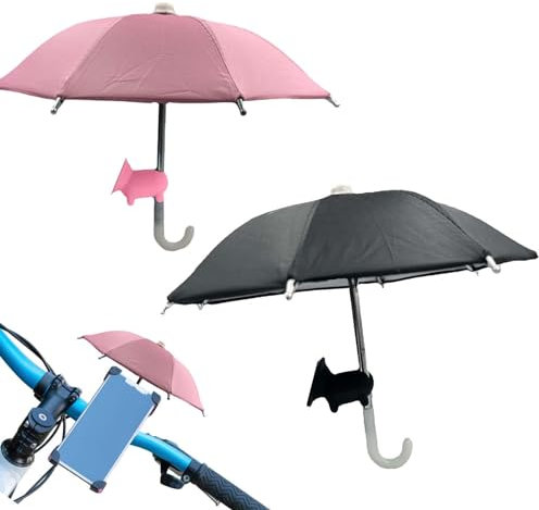 Fenytay Pack Of 2 Phone Umbrella For Sun, Desktop Phone Holder With Anti-Glare Cell Phone Sun Shade, Phone Umbrella For Sun, Anti-Glare Phone Umbrella Suction Cup Stand Adjustable Angle And Height