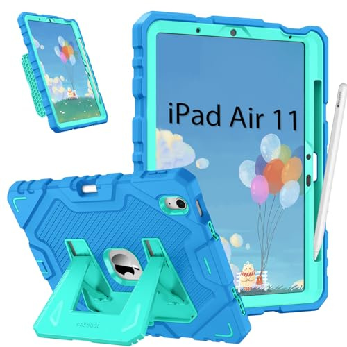 FINTIE Cover per iPad Air 11 M4/M3/M2 (2026/2025/2024) con Portapenne | Custodia per iPad Air 5a/4a Gen 10,9 (2022/2020), Antiurto Robusta Protettiva Case con Supporto Integrato, Blu