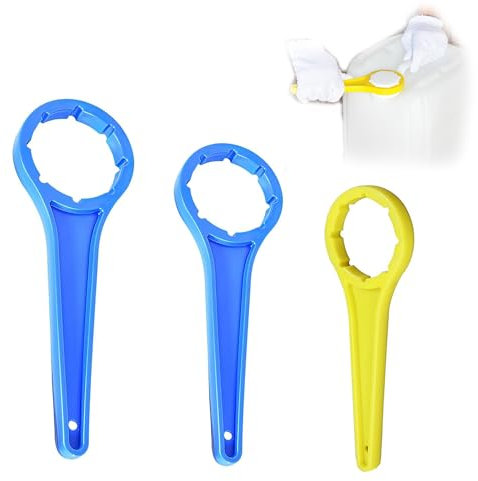 Hezhou 3 Pcs Clé polygonale Duo DIN 41 DIN 51 DIN 61 Clé bidon Pratique pour bidon de 5/10/20/25/30/50 L Clé bidon pratique double face Pour une ouverture facile des bidons Simple et pratique