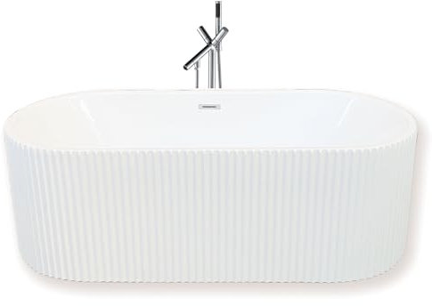Vasca da bagno freestanding 168 x 74 cm con rubinetto a colonna – Olivia