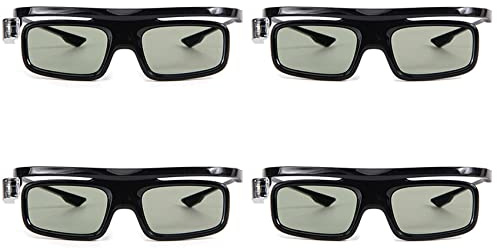 Janasiba Dlp-Link Lot de 4 paires de lunettes rechargeables 3D en verre Gl1800 pour projecteur 3D R20 R19 R15 P12 R9 R7
