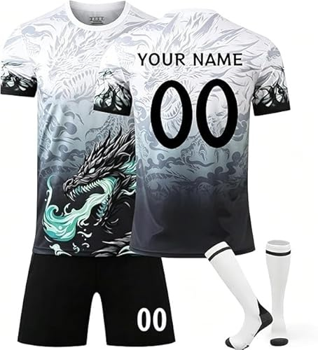 Camisetas de fútbol Personalizadas para niños 2024/2025 Equipacion Futbol niño Chandal Conjunto Piezas Camisetas de Hombre Entrenamiento Futbol Colocar,Traer Pantalones Cortos y Calcetines