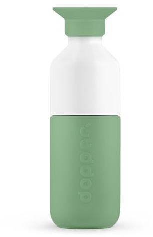 Dopper Steel 350 ml Fresh Green Stainless Steel Drinking Bottle, BPA-Free Water Bottle, 18/8 Stainless Steel, Leak-Proof, Sports Bottle for Sports, Outdoor and Office