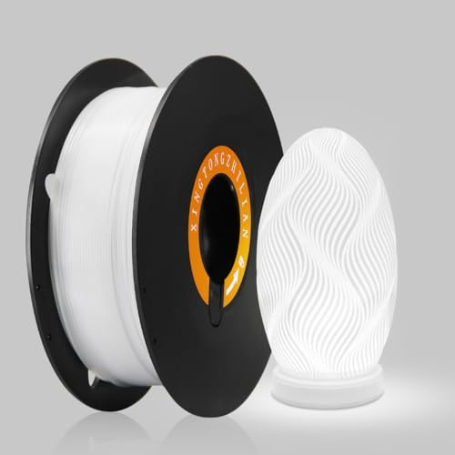 XTZL3D, PETG-L High-Speed 3D Printer Filament, Speedy PETG Translucent,1.75 +/-0.02mm Dimensional Accuracy, Compatible with AMS, Perfect for lampshades Design (Transparent White-32101)