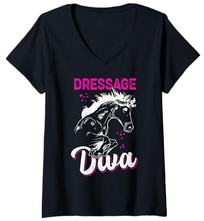 Womens Dressage Diva Equestrian Rider Quote V-Neck T-Shirt