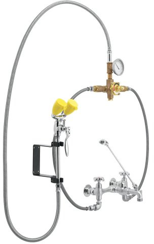 Speakman Eyesaver SEF-9000-TW Service Sink Faucet with Eyewash Thermostatic Mixing Valve, Rough Chrome Plated