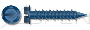 (1500pcs) 1/4 X 1-3/4 Slot Indented Hex Washer Head Concrete Screws (Screw), Bulk/Wholesale Carton - Blue - Ships Free in USA
