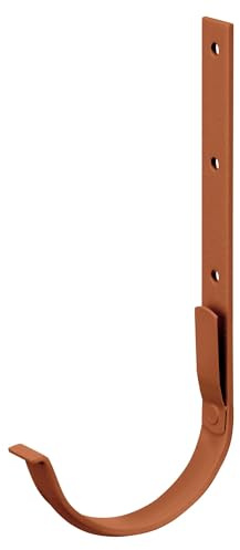INEFA 1x Dachrinnenhalter halbrund NW150 / 150mm Braun | Rinnenhalter Stahl verzinkt, Dachrinnenzubehör, einfache Steckmontage, Made in Germany