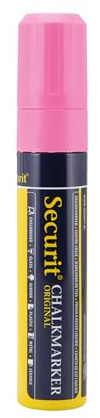 SECURIT - Pennarello a Gesso Liquido - Punta Grande 7-15 mm - Colore Rosa | Resistente alla Pioggia Leggera - Inodore e Atossico - Facile da Pulire