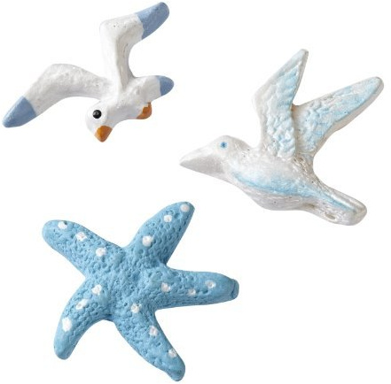 Hobbyfun Maritime Streuteile Möwe-Seestern, ca. 2 cm, Btl. à 9 St.