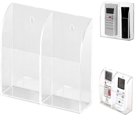 Discoball Acrílico Soporte remoto Aire acondicionado TV Organizador remoto Caja de almacenamiento Montaje en pared Organizador Estuche (dos compartimentos)